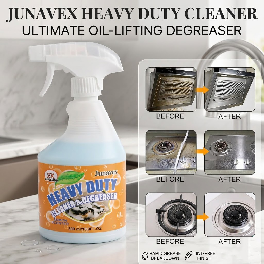 Polishpops® Heavy Duty Kitchen Degreaser - Powerful Foaming Cleaning Spray for Deep Grease Removal, Multi-Purpose Household Degreaser