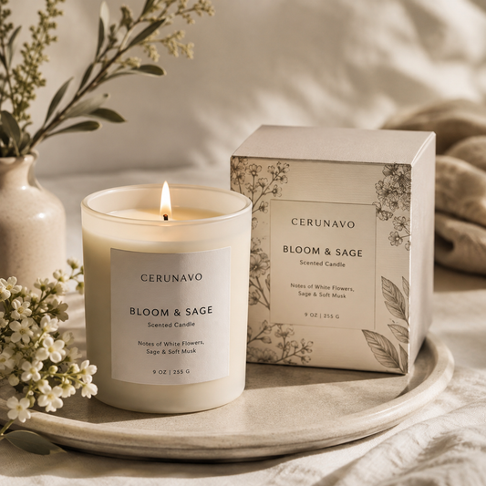 CERUNAVO Bloom & Sage Candle