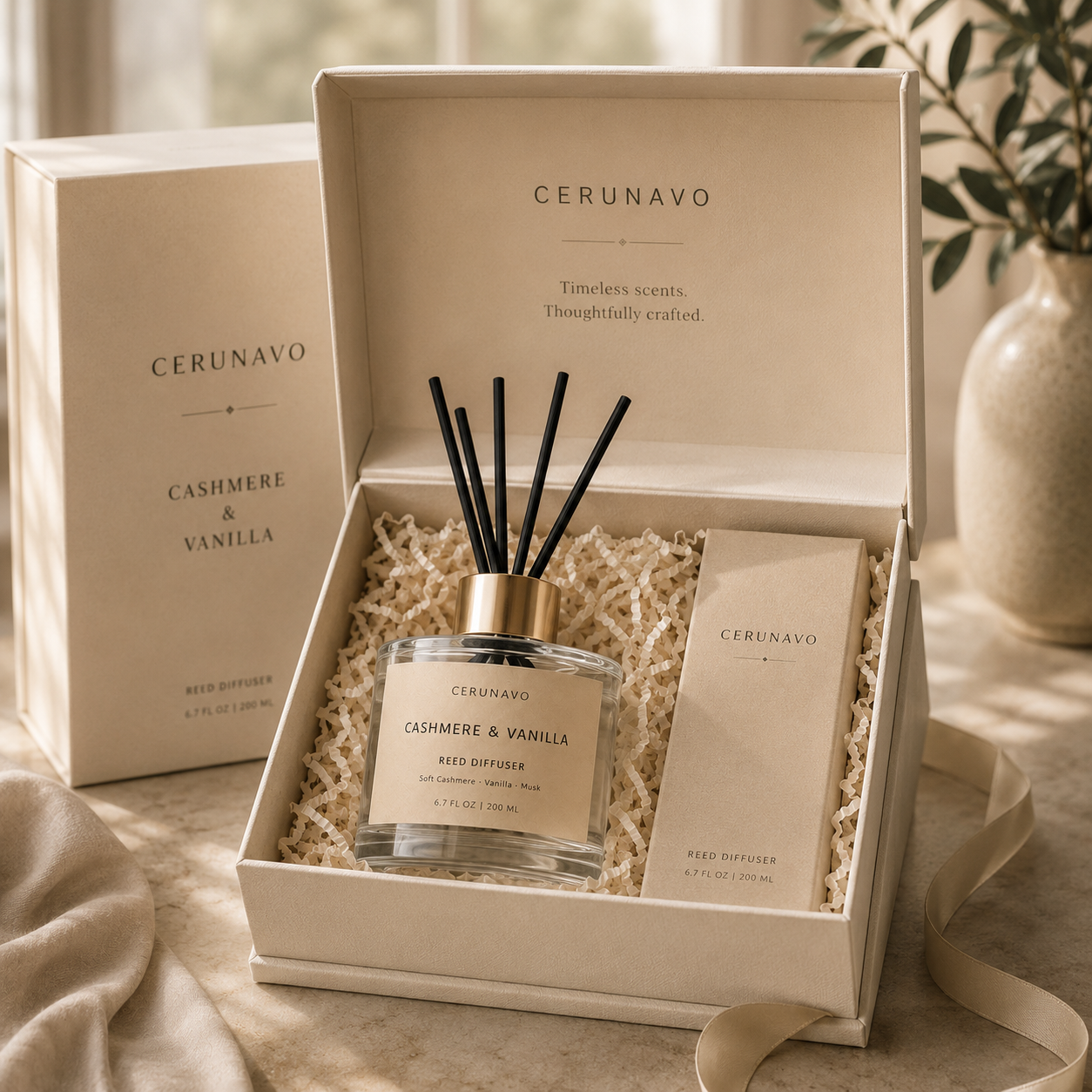 CERUNAVO Cashmere & Vanilla Reed Diffuser