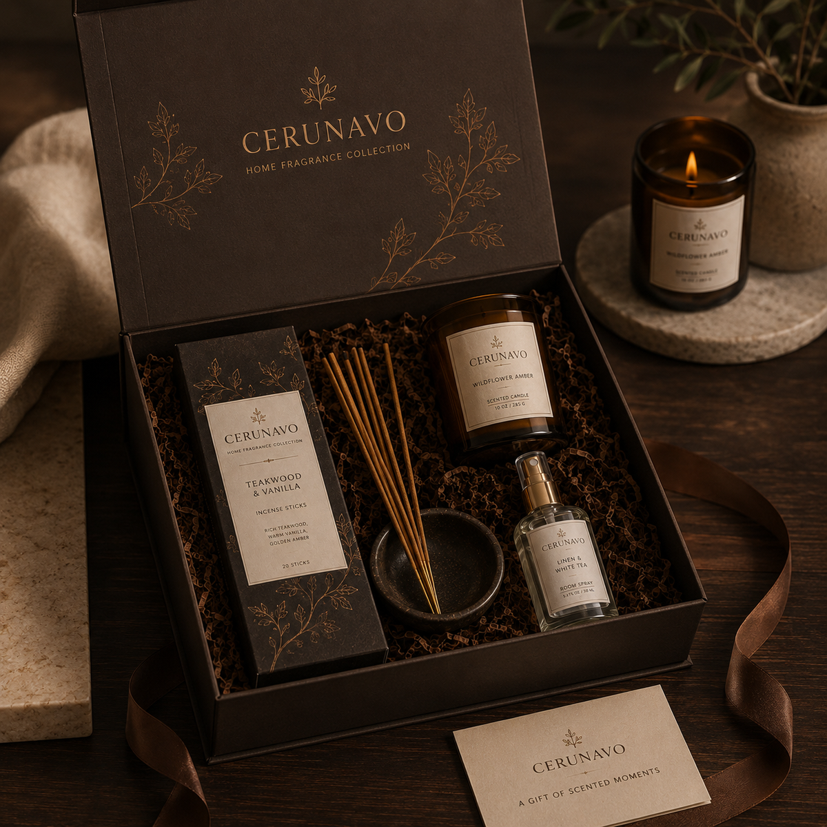 CERUNAVO Teakwood & Vanilla Incense Sticks