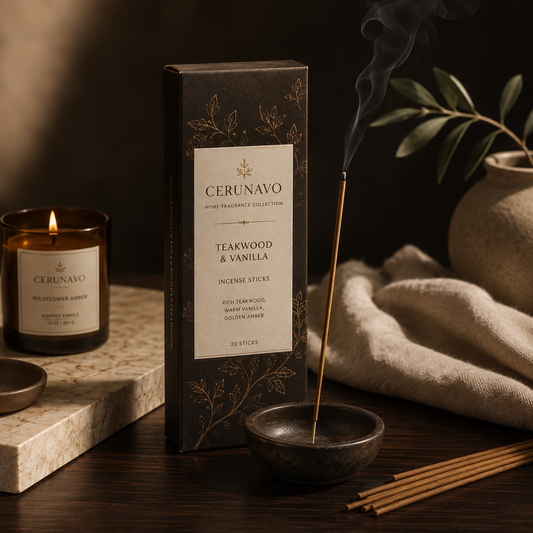 CERUNAVO Teakwood & Vanilla Incense Sticks