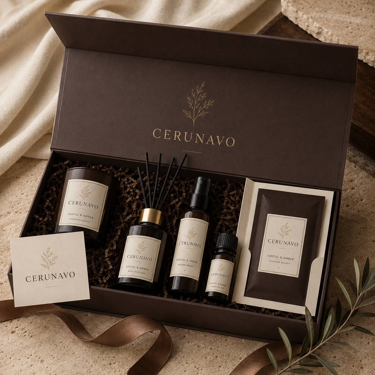 CERUNAVO Santal & Amber Scented Sachet