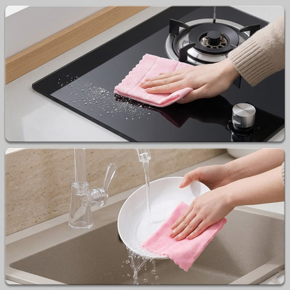 Polishpops® Reusable Microfiber Cleaning Towels (80 Count Roll) - Ultra Absorbent & Lint-Free Washable Rags, Multi-Purpose Tear-Off Dish Cloths for Household Deep Cleaning